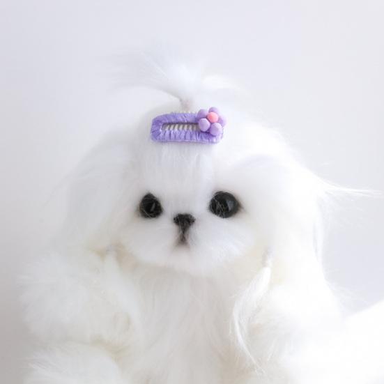 Pet Hairpin Handmade Colorful Cartoon Ultra-Light Easy-wearing Decorative DIY Flower Dog Cat BB Clip