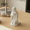 Stable Flat Bottom Decoration Western Realistic Figure Ornament, Compact 3D Printed Sculpture, Matte White Fine Fold Detail Ornament Durable