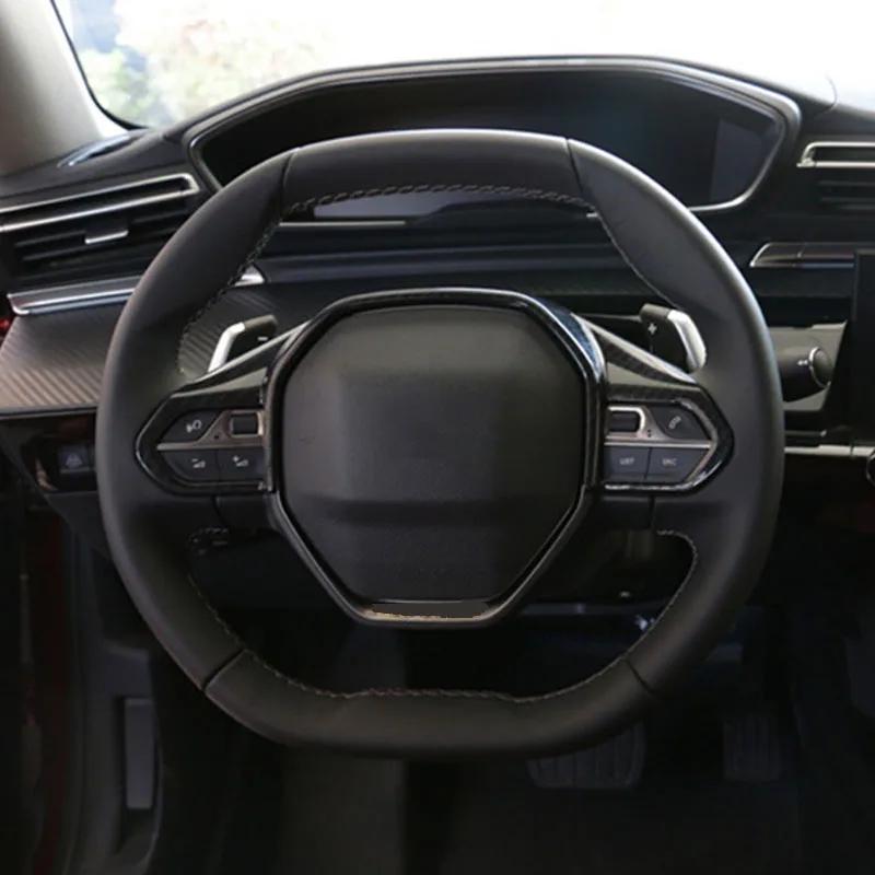 For Peugeot E-208 508 208 3008 GT 4008 5008 2016-2020 Car Steering Wheel Panel Cover Sequins Trim Accessories