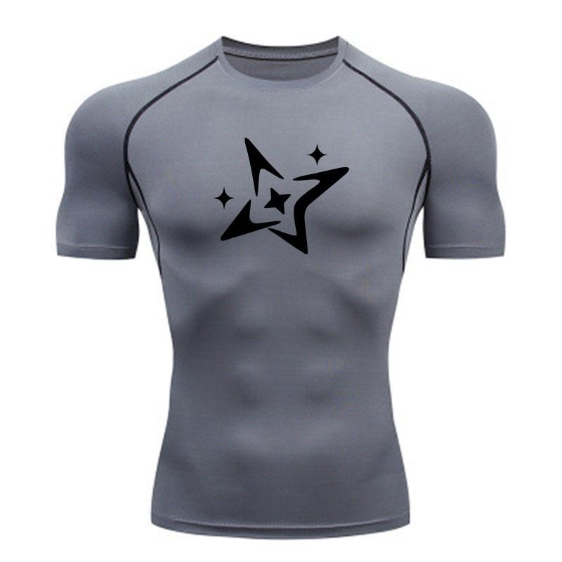 Men's Breathable Compression Athletic T-Shirt, Quick Dry Sta