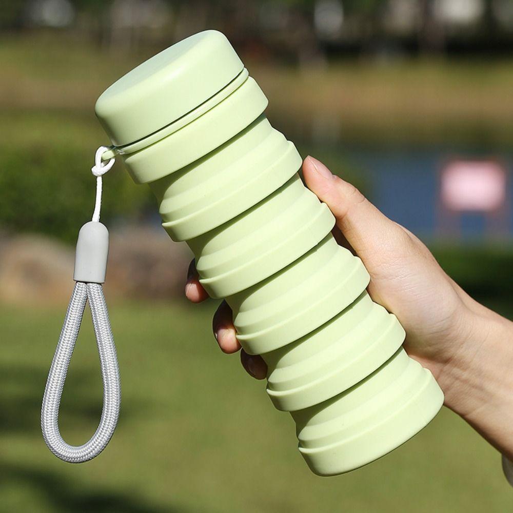 500ML Folding  Silicone Water Bottle Retractable Foldable Drinking Cup  Cycling