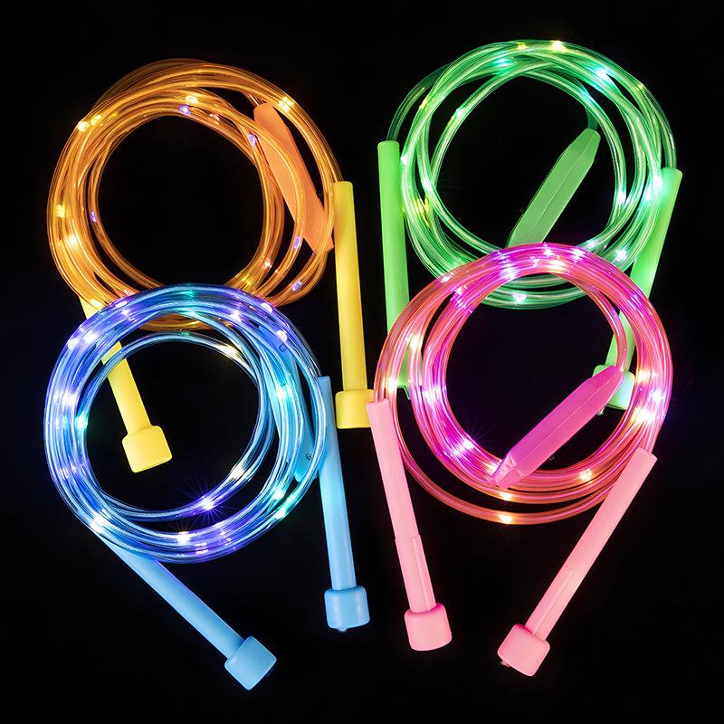 Glow-in-the-Dark Luminous Flashing Jump Rope for Kids and Teens | Seven-Color Fitness Rope for School Activities