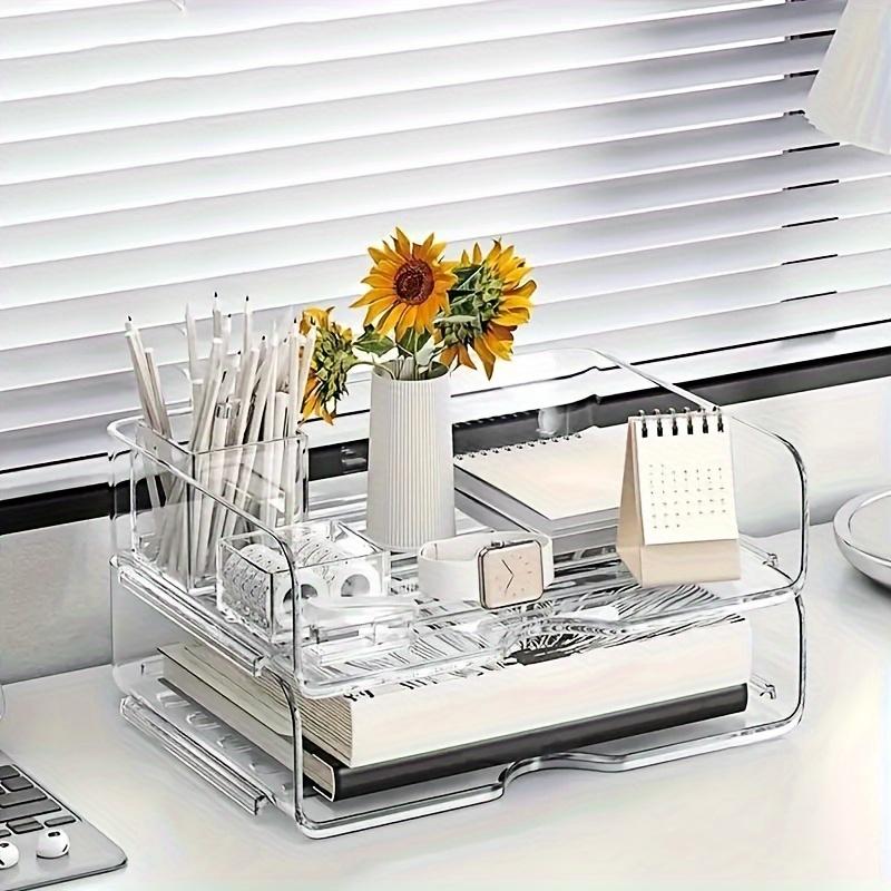 2 Pcs Office Desktop Organisers And Lockers, Stackable Files, Desktop File Holders, Neat File Folders, Book And Paper