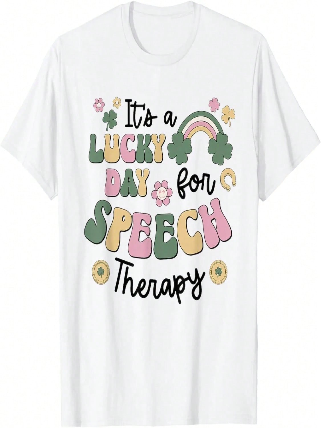 Retro It s A Lucky Day For Speech Therapy St Patricks SLP T-Shirt S разноцветный