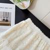 Elegant French-Style Lace-Trim High-Waisted A-Line Skirt for Women - Autumn/Winter Collection