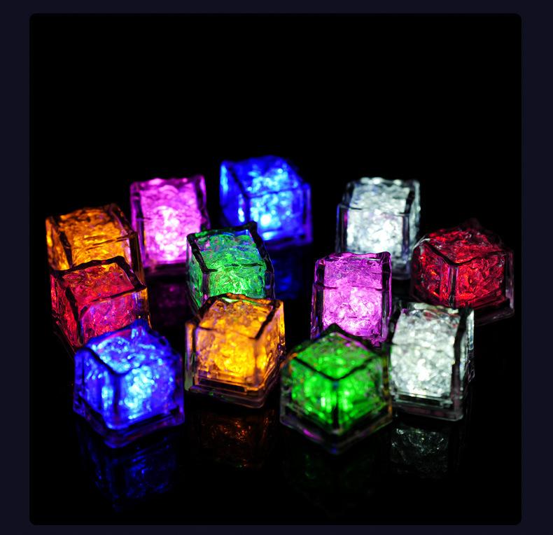 6Pcs Luminous Led Ice Cubes Kids Bath Toy Colorful Waterproof Glowing Party Supplies Bathtub Light Up Toys Birthday Xmas Gift