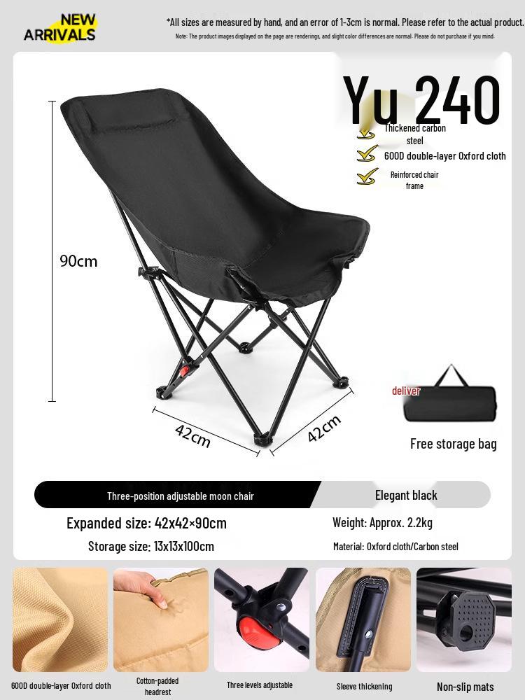 Adjustable Portable Moon Chair: Outdoor Folding Recliner for Camping, Beach, Fishing & Picnic