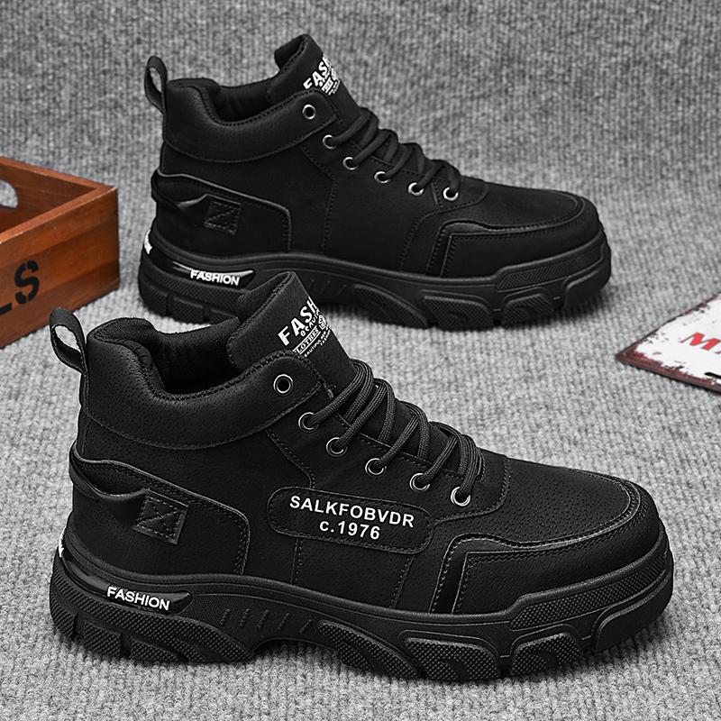 Mens Boots Casual Shoes Winter Leather Designer Luxury Ankle Boots Platform Work Safety Shoes Sneakers Botas Para Hombre