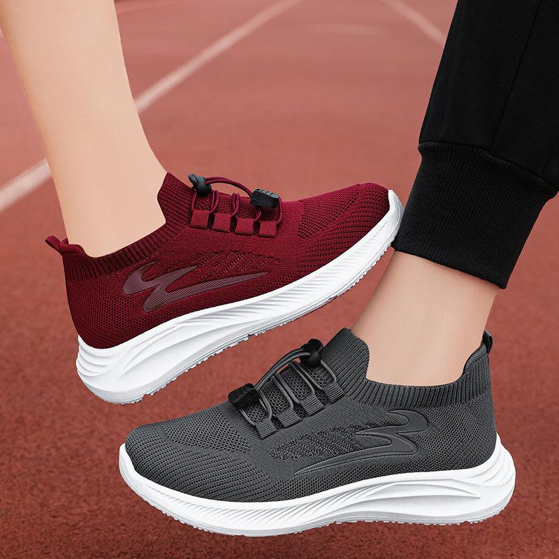 Sapatos esportivos masculinos novos sapatos de outono único sola macia confortável meia-idade e idosos rede casal sapatos de caminhada