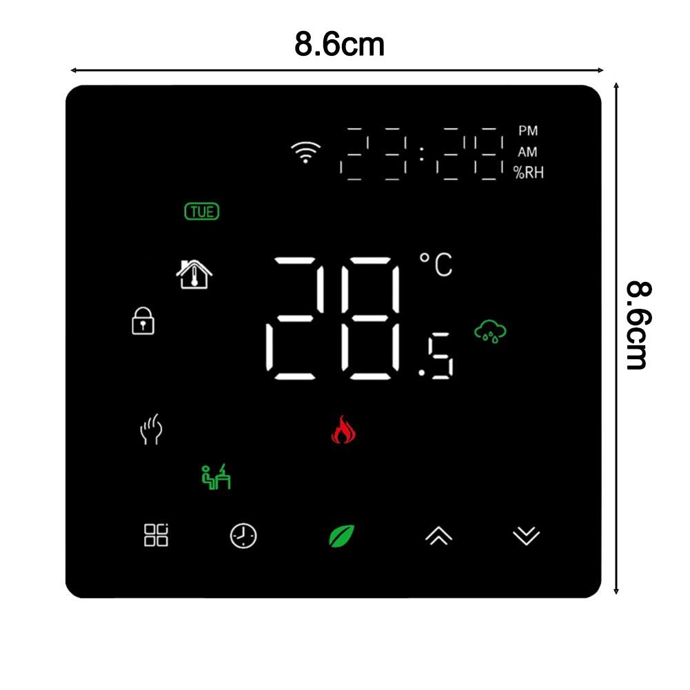 For Alexa Programmable Thermostat Voice Control Thermostat Black Programmable Floor Heating Thermostat Multi-room Support