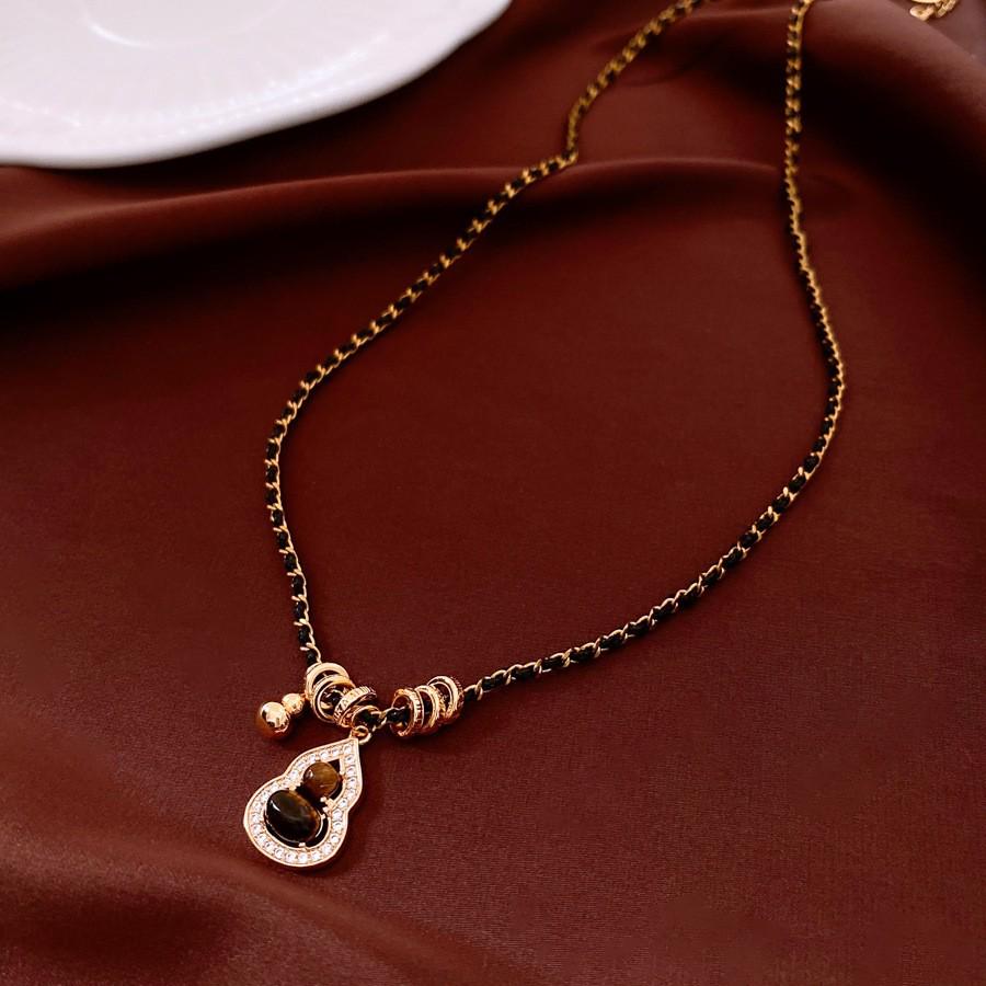 Sun & Stone Pendant Necklace - Titanium & Stainless Steel Clavicle Chain Jewelry