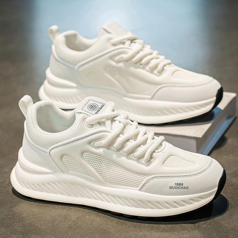 New summer breathable mesh sneakers casual heightening dad trendy shoes 39 белый