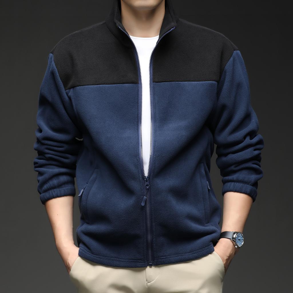 Autumn Winter Fleece Hoodies Long Sleeved Double-Sided Warm Comfortable Patchwork Cardigan Hoodie Jacket