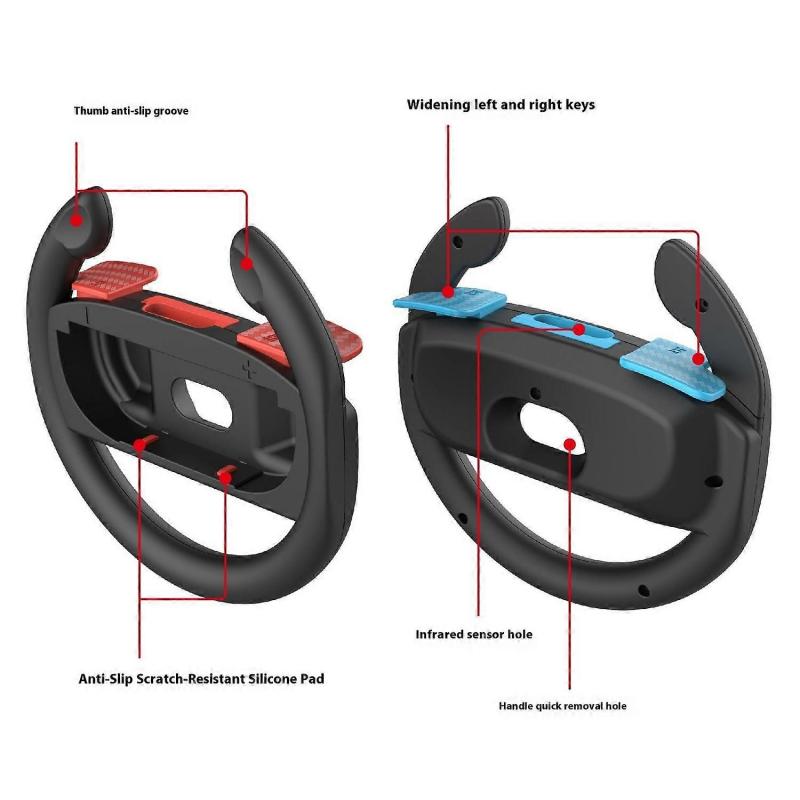PGTECH GP-362 2Pcs For Nintendo Switch 2 Controller Racing Game Steering Wheel Left and Right Joy-Co