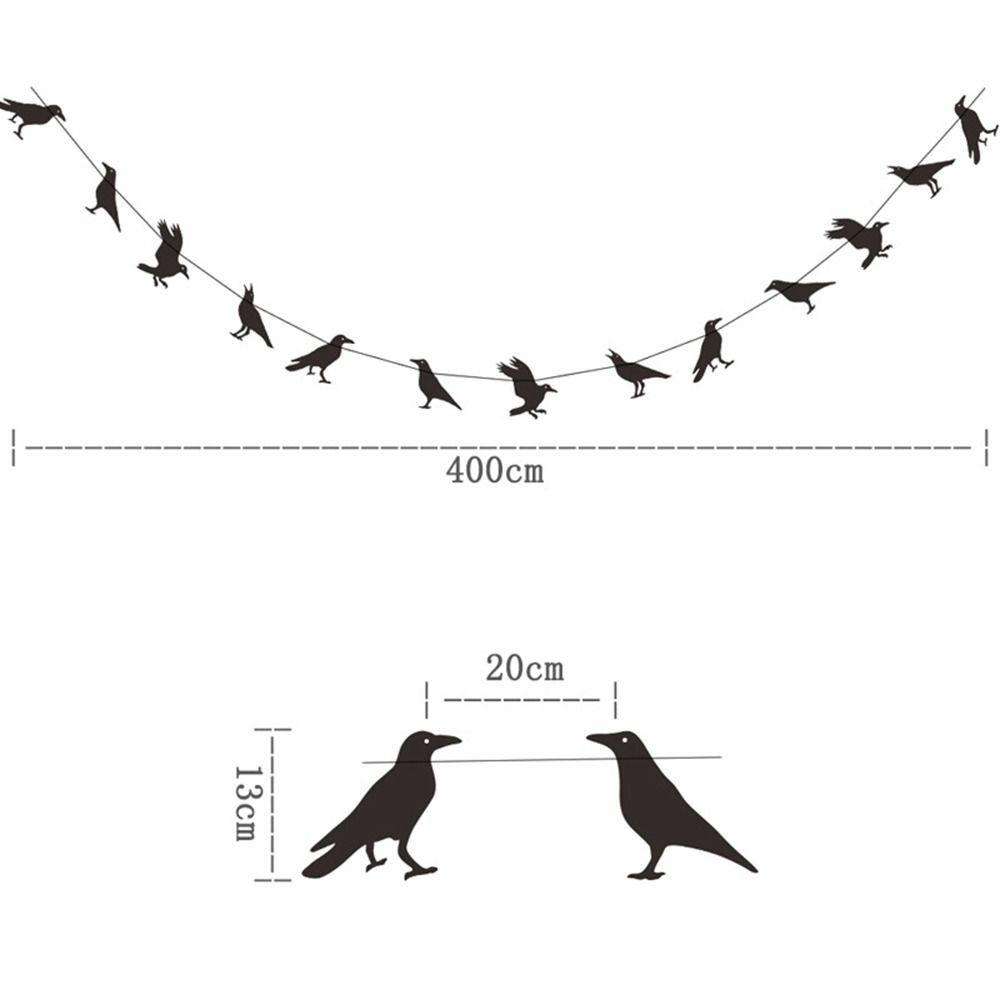 Crow Pattern Black Crow Pull Banner Black Crow Latte Art Halloween Raven Pull Flag  Haunted House