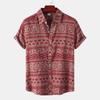 2026 Summer New Printed Short Sleeved Men's Flower Shirt with Quick Drying Pattern
