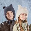 Thickened Knitted Cap Winter Hat For Kids With Thermal Ear Protection Cold Weather Windproof Design Polyester