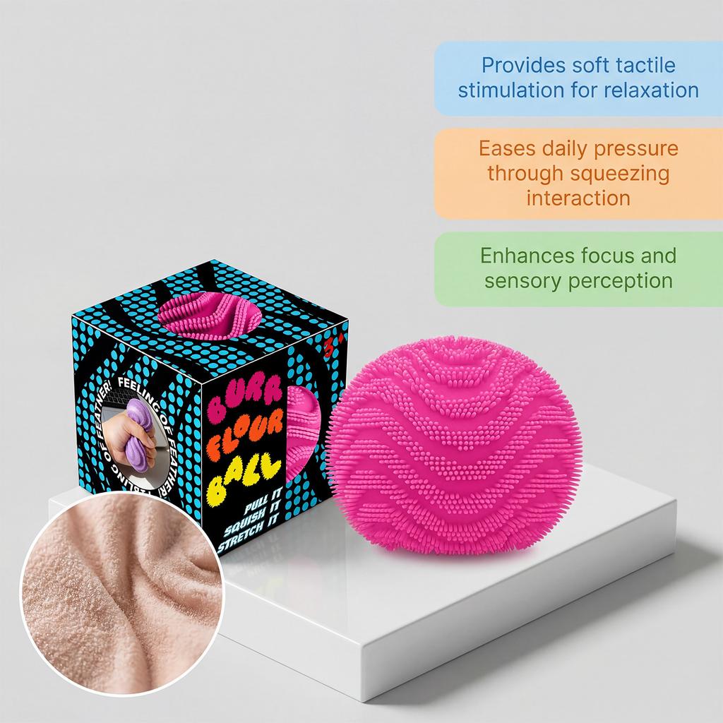 Hot Burr Flour Ball Soft Fluffy Squeeze Toys Anti-Anxiety Squishy Ball Portable Office Relaxing Gift