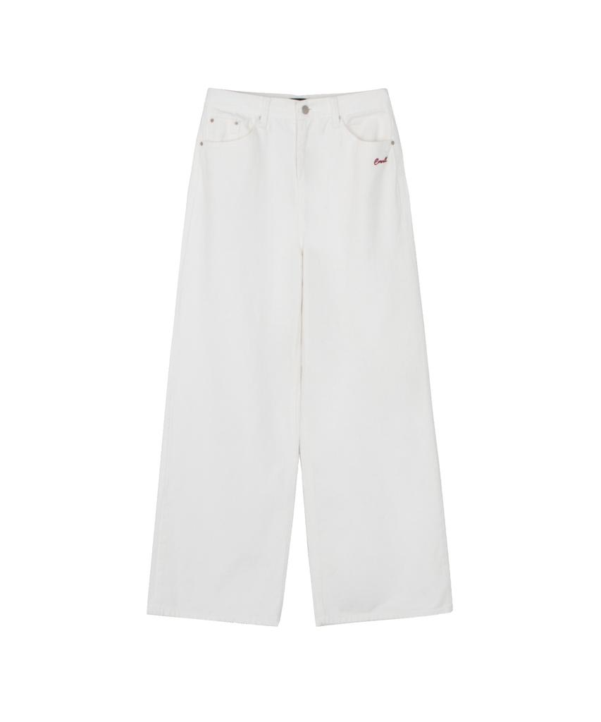 CNVS Cornell Women'S Basic Wide Cotton Pants_White