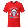 Funny Panda Gym Print T-Shirt Summer Tees for Men Women O-neck Casual Short Sleeve Weightlifting Installing Muscles Fashion Tops