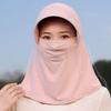 Solid Color Ice Silk Mask Dustproof UV Protection Veil Summer Sunscreen Face Cover  Riding