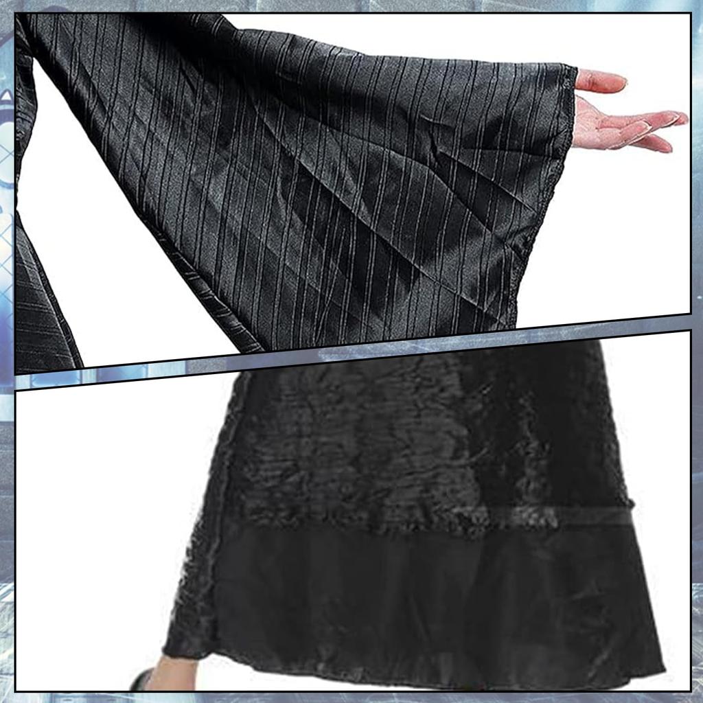 Matreeglam Halloween Cosplay Maleficent Black Witch Costume, 2-Piece Witch Costume Set for Adults, Shrine Maiden and Queen Costumes, Perfect for