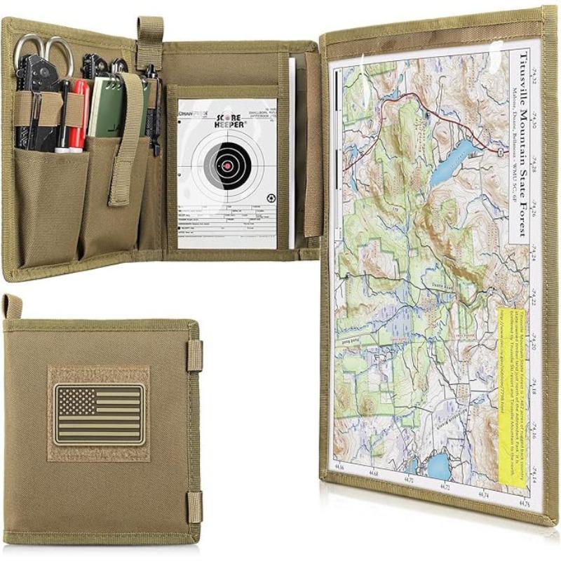 Molle Waterproof Map Bag Military Fan Tactical Notes Storage Diary Suitable for Outdoor or Hiking Not Include Tools