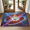 Manchester City Design Crystal Velvet Rug Soft Decorative Mat for Bedroom Entrance