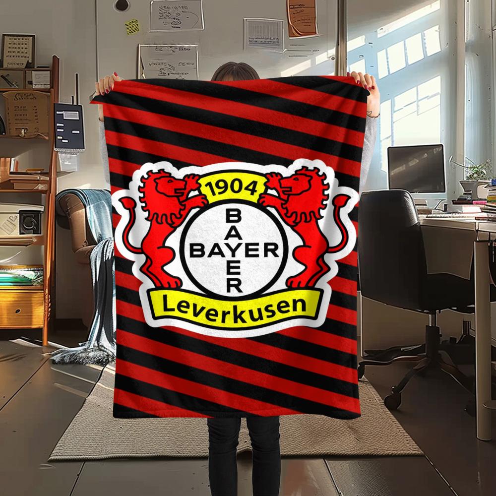 1Pc Bayer Leverkusen Print Flannel Blanket High Quality Warm Comfortable Cover for All Seasons Perfect for Gifts Home Decor