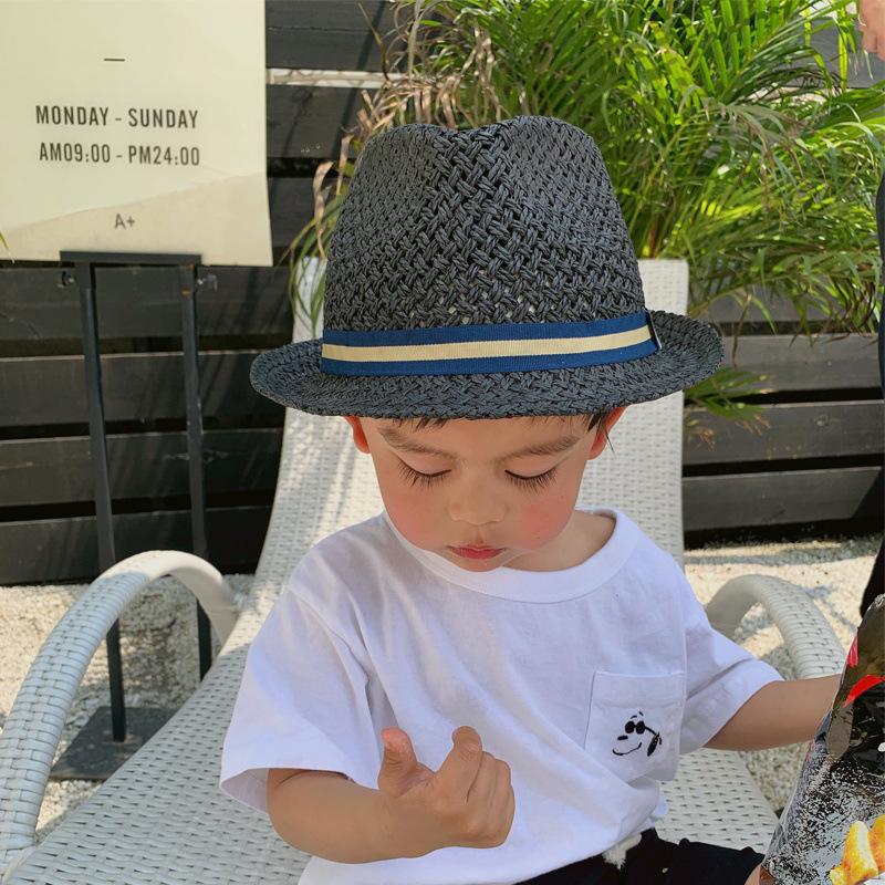 New Summer travel is a hit! Ins style hand-woven children's Panama hats, sun protection artifact for beach travel