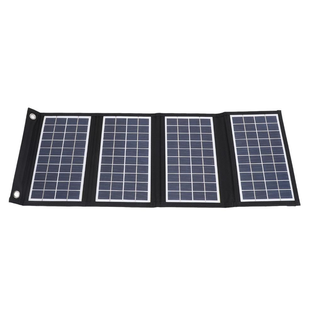 Portable Solar Panel 30W 5V Foldable Solar Panel Charger with Dual USB Outputs for Outdoor Camping Trip 4 Fold