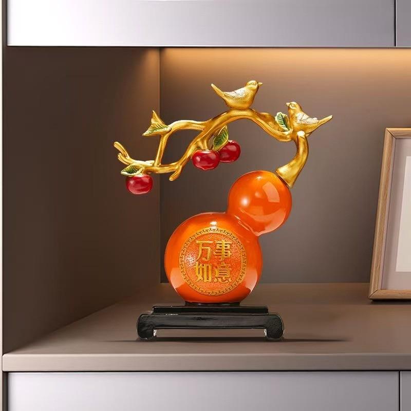 Resin Deer Gourd Home Decor Set Living Room Entryway TV Cabinet Shelf Modern Chinese Style Ornament Gift