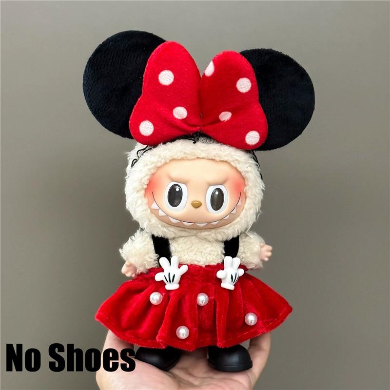 15 17cm For Labubu Doll Disney Goofy Winnie Mickey Minnie Mouse Outfit Clothes Plush Stitch Tigger Cosplay Clothing Accessories