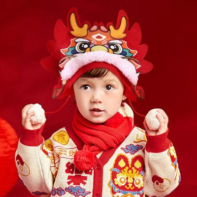 Sada materiálu klobouku Ručně vyráběný tradiční čínský zvěrokruh dračí hlava klobouk pro novoroční festival pro děti