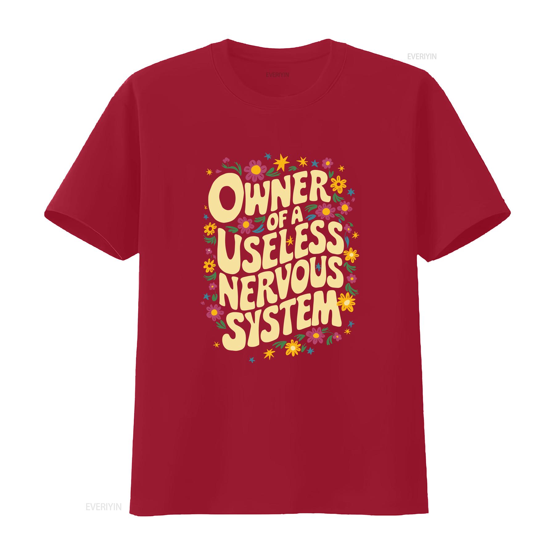 Funny POTS Awareness Useless Nervous System Owner T Shirt vintage Washed Stylish Unisex designer clothes fashion graphic Casual S