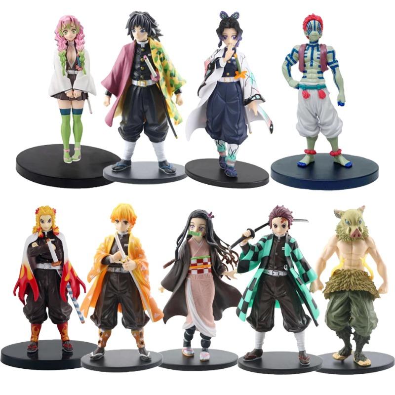 Animefigur Kamado Tanjirou Nezuko Demon Slayer Figur Actionfigurer PVC Modell Leksaker Zenitsu Figur Inosuke Kimetsu No Yaiba