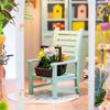 AEE4-DIY Garden House Book Nook Shelf Insert Miniature Building Kits Wooden Doll House Flower Garden Room Bookshelf