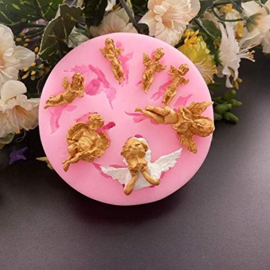8 Fairy Sizes Shapes Angel Baby 3D Wing Silicone Mold Tools for Make Chocolates Hard Candies Desserts Ice Candles Soap Baking Cake Decor