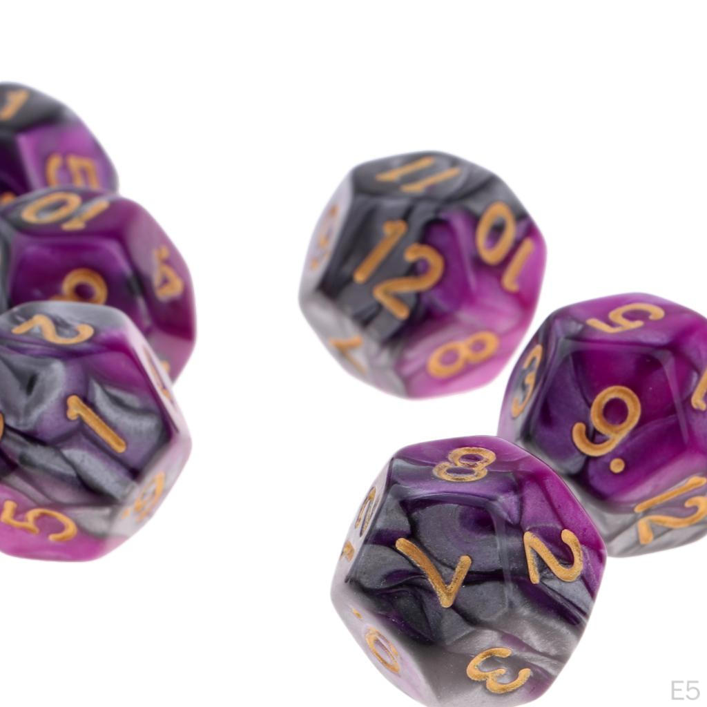10 Count D12 Multi-Faceted Dice for Play