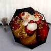 Weihnachts-Nikolaus-Schirm, Tragbarer 3-fach Kompakt-Schirm, Valentinstag