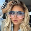 Übergroße Flieger-Punk-Sonnenbrille Einteiler Damen Großer Rahmen Luxusmarke Hohlraum-Sonnenbrillen Für Damen Schutzbrillen Schattierungen UV400