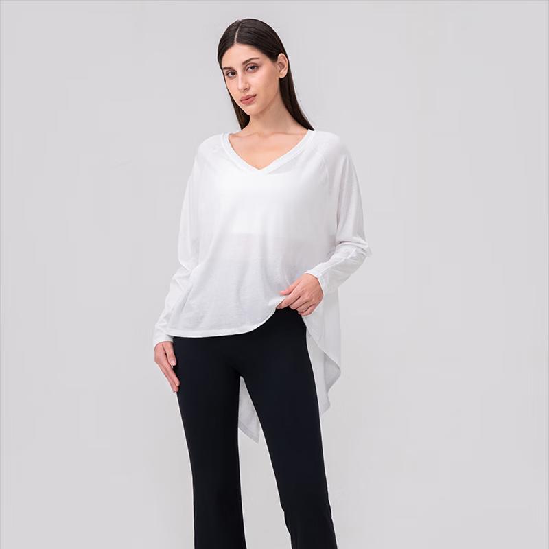 Women's Loose-Fit Yoga Long-Sleeve Tie-Back Top