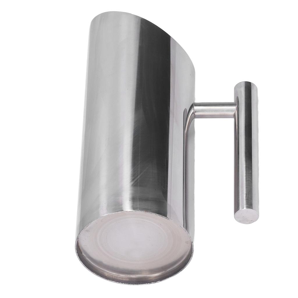 Stainless Steel Water Tie Pot Cold Drinking Pitcher with Ergonomic Handle for Home Restaurant Cafe 1L   33.8oz