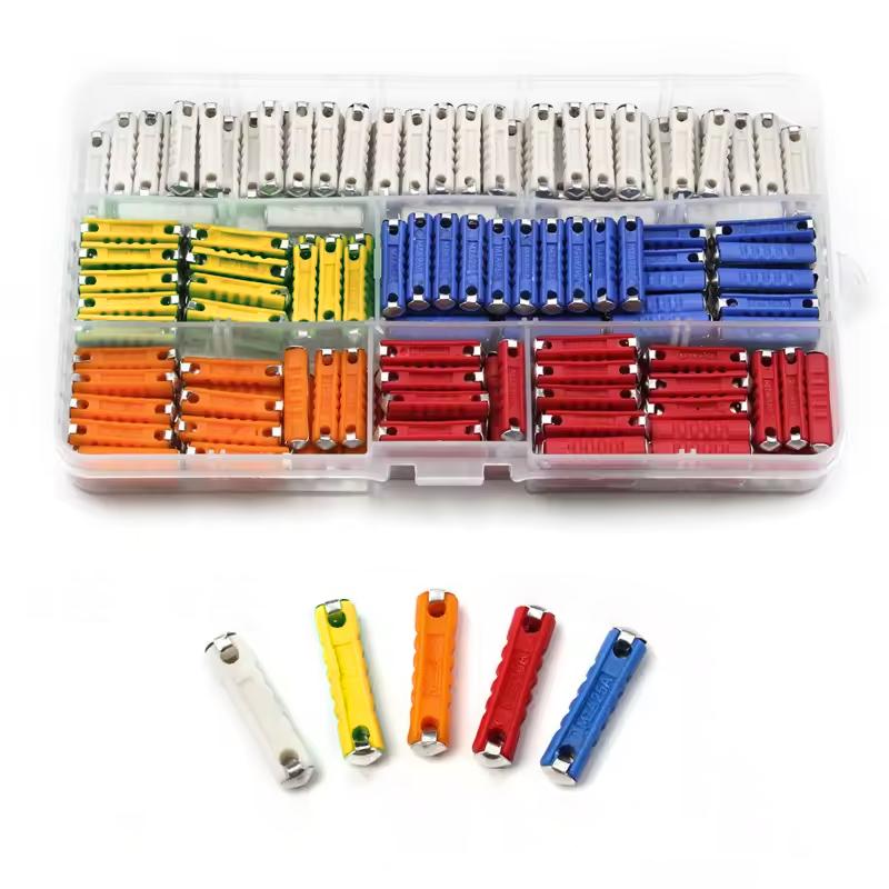 50/100/200 Pcs Continental Car Fuses Set European Bar Torpedo Fuse 5/8/10/16/25 AMP Automotive Circuits For Vintage Classic Cars Fuse Holders1