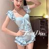 Sea Salt Diary Cool Texture Vacation Jumpsuit Style Swimsuit Two-piece Set Slimming Covering Flesh Soaking In Hot Springs Beaches