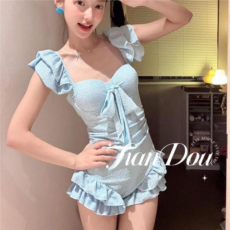 

Sea Salt Diary Cool Texture Vacation Jumpsuit Style Swimsuit Two-piece Set Slimming Covering Flesh Soaking In Hot Springs Beaches M