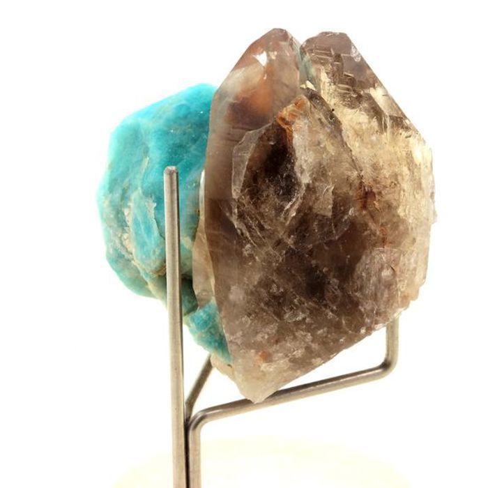 Pierres et Minéraux. Quartz + Amazonite. 211.75 ct. Lake George, Park County, Colorado, USA.