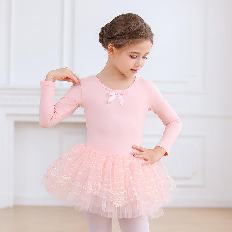 

Дитяча танцювальна сукня-туту з довгим рукавом: Балетний та фігурнокатальний купальник Осінь/Зима 105cm (Recommended height 101-105cm) світло-рожевий колір