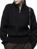 Chaenseseunoi Soft Hazy Half Zip-Up Knit - Black /W243Tp05Bk