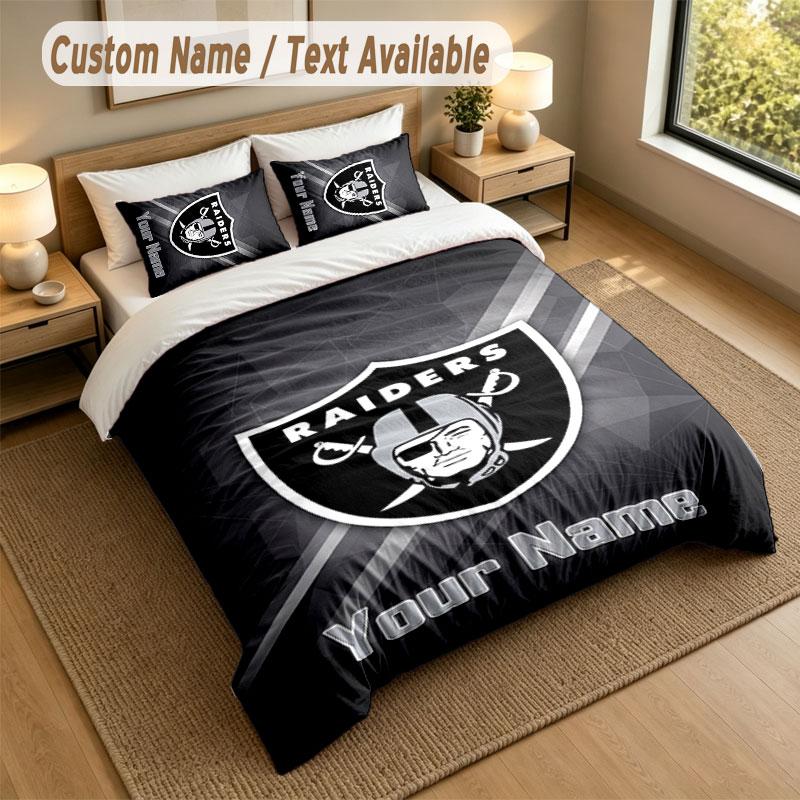Bedding Set 1 Duvet Cover 2 Pillowcases Las Vegas Raiders Print Soft Bed Linen Bedroom Decor